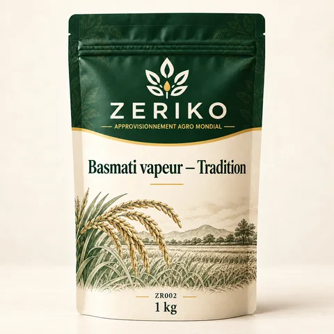 ZERIKO · Basmati vapeur — Tradition · maquette d’emballage