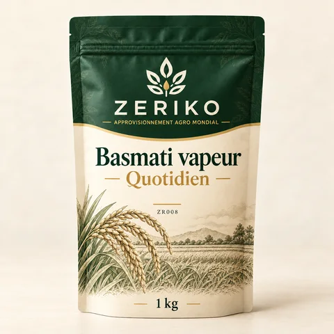 ZERIKO · Basmati vapeur — Quotidien · maquette d’emballage