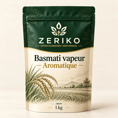 ZERIKO · Basmati vapeur — Aromatique · maquette d’emballage