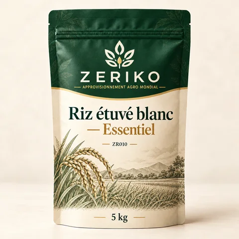 ZERIKO · Riz étuvé blanc — Essentiel · maquette d’emballage