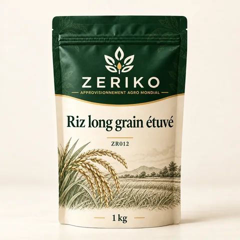 ZERIKO · Riz long grain étuvé · maquette d’emballage